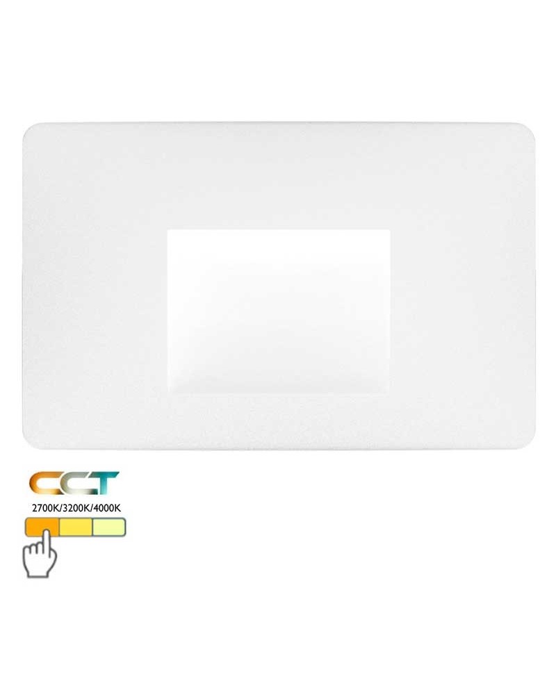Aplique señalizador empotrable 13,4cm de policarbonato LED 3W IP65 CCT Switch 2700K/3200K/4000K