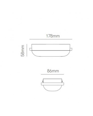 17.8cm white polycarbonate LED 12W IP65 wall washer suitable for outdoors