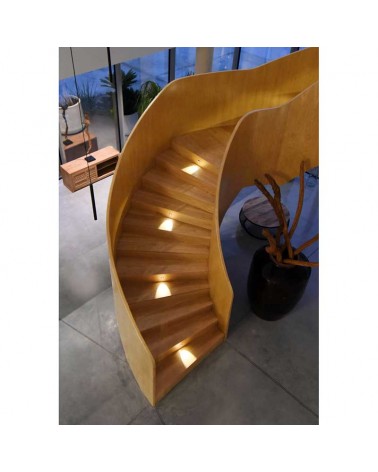 Empotrable de pared redondo LED 2W aluminio acabado blanco IP54