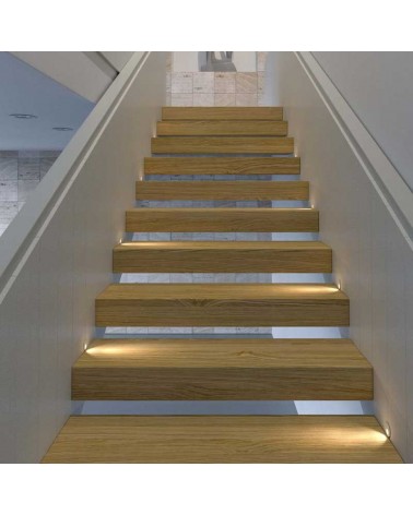 Round LED wall recessed 2W aluminum white finish IP54