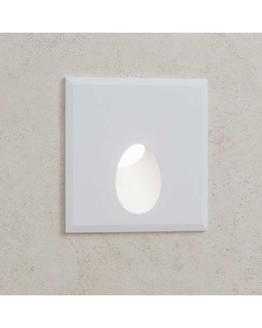 Square wall recessed LED 2W aluminum white finish IP54