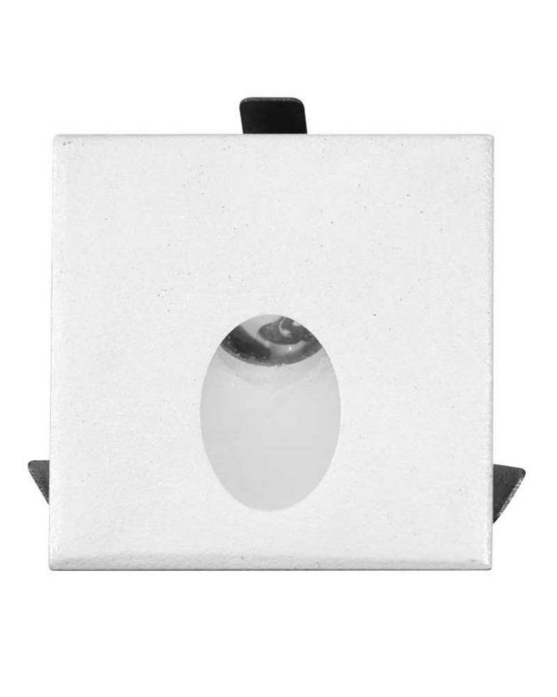 Empotrable de pared cuadrado LED 2W aluminio acabado blanco IP54