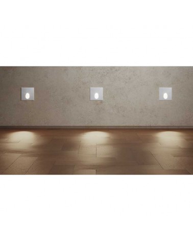 Square wall recessed LED 2W aluminum white finish IP54