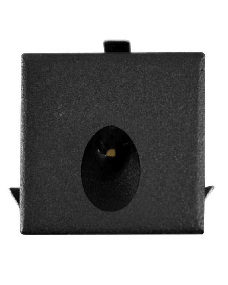 Empotrable de pared cuadrado LED 2W aluminio acabado negro IP54