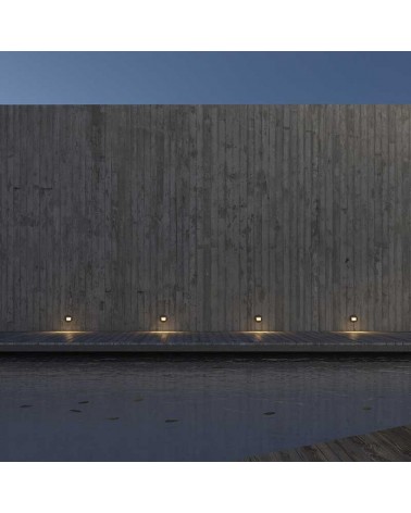 Aplique señalizador empotrable 11cm de policarbonato LED 3W IP65 CCT Switch 2700K/3200K/4000K