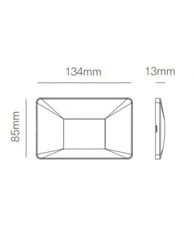 Aplique señalizador empotrable 13,4cm de policarbonato LED 3W IP65 CCT Switch 2700K/3200K/4000K