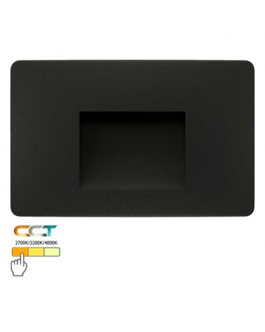 Aplique señalizador empotrable 13,4cm de policarbonato LED 3W IP65 CCT Switch 2700K/3200K/4000K