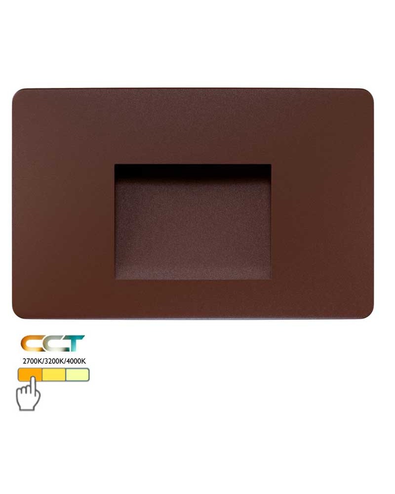 Aplique señalizador empotrable 13,4cm de policarbonato LED 3W IP65 CCT Switch 2700K/3200K/4000K