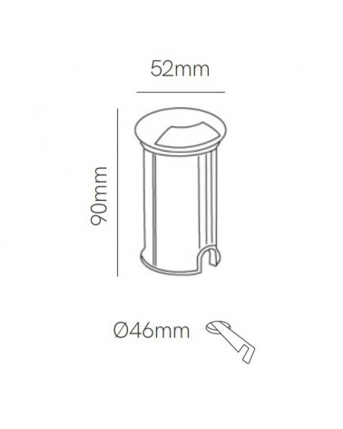 Recessed floor and wall LED 2W 1 light IP67 stainless steel. warm light 3000K up to 1000Kg