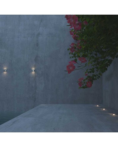 Recessed floor and wall LED 2W 2 lights IP67 stainless steel. warm light 3000K up to 1000Kg
