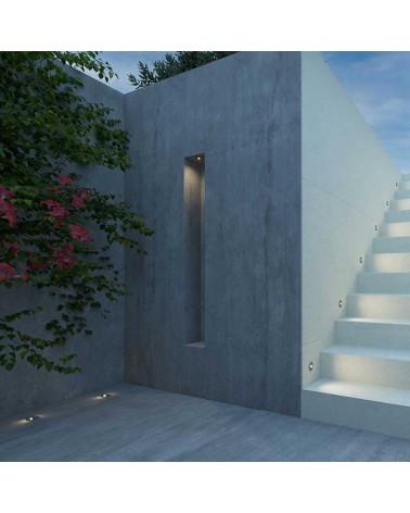 Recessed floor and wall LED 2W 2 lights IP67 stainless steel. warm light 3000K up to 1000Kg