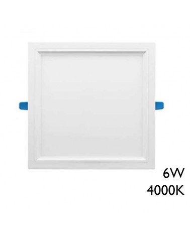 Square downlight white frame LED 50.000h recessed 6W 4000K 12.5cm removable driver