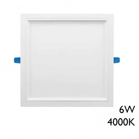 Square downlight white frame LED 50.000h recessed 6W 4000K 12.5cm removable driver
