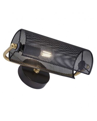 Wall light 26cm metal with black and gold finish E14
