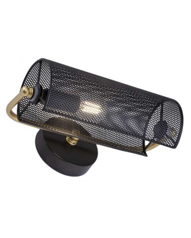 Wall light 26cm metal with black and gold finish E14