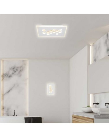 Aplique de pared o techo 24cm LED 20W de metal y metacrilato acabado blanco 3000K