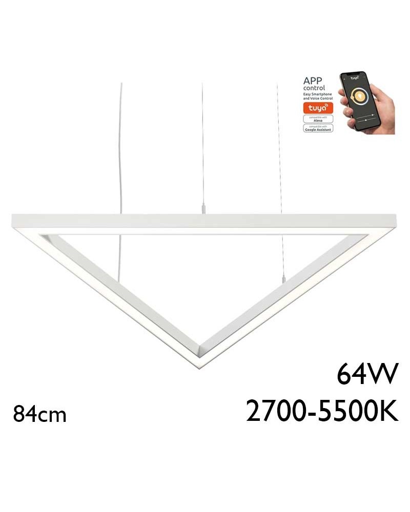 Ceiling lamp LED 64W aluminum 84cm adjustable 2700K-5500K Tuya driver