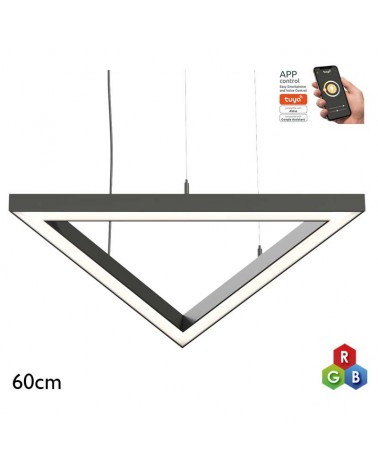 Ceiling lamp LED 52W aluminium 60cm RGB-W Tuya driver