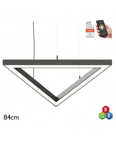 Ceiling lamp LED 64W aluminium 84cm RGB-W Tuya driver