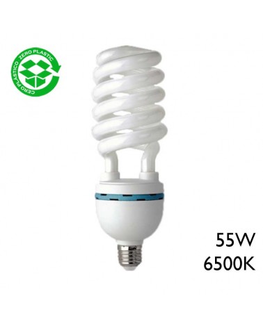 High brightness spiral bulb 55W E27 6500K 230V