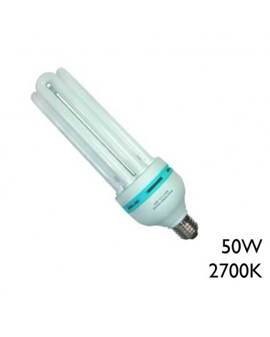 Bombilla bajo consumo alta luminosidad 50W E27 luz cálida 2700K