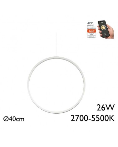 Ceiling lamp LED 26W 40cm aluminum Adjustable 2700K-5500K Tuya driver