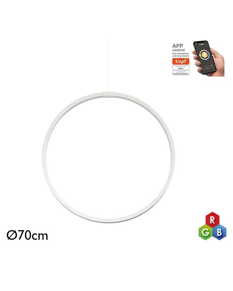 Ceiling lamp LED 44W 70cm aluminum RGB-W Tuya driver