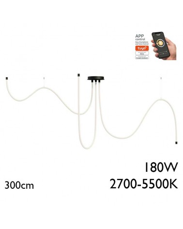 Lámpara de techo de 3x300cm LED 90W de aluminio y silicona IP40 Graduable 2700K-5500K driver Tuya