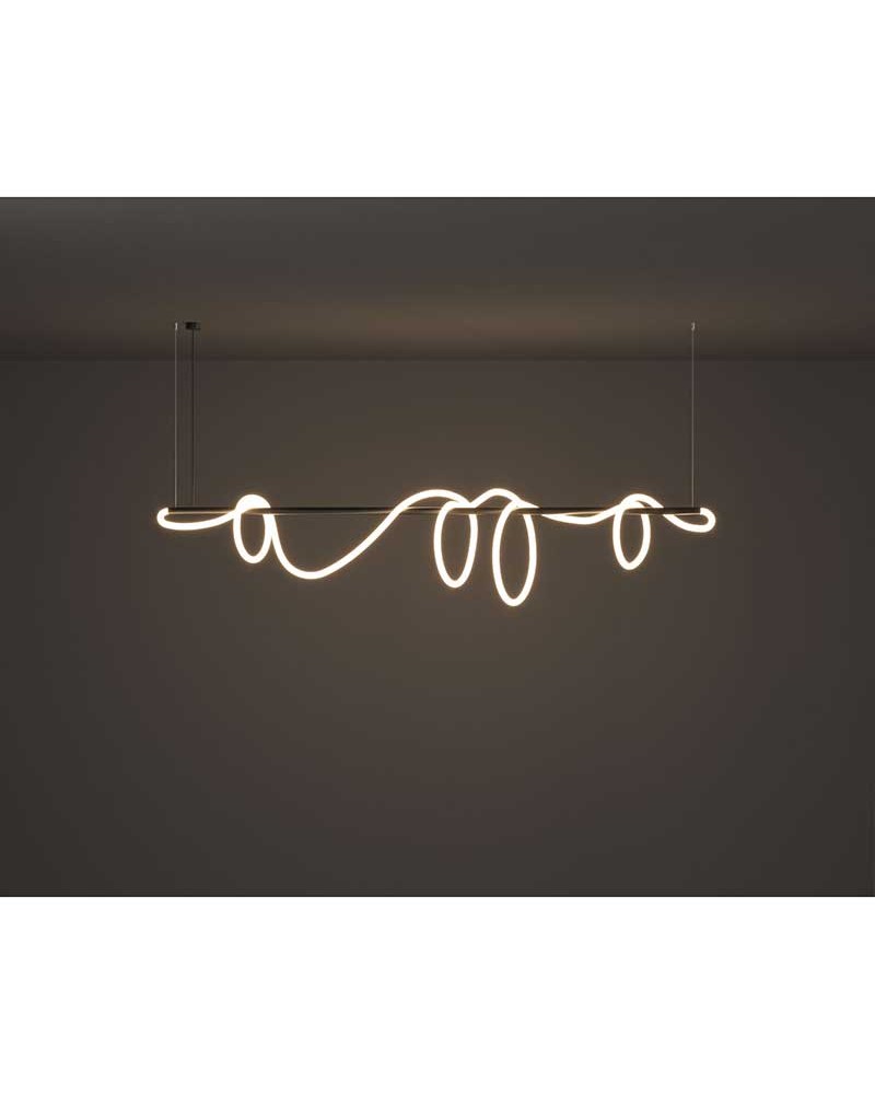 Ceiling lamp LED 30W 100+150cm aluminum and silicone IP40 Adjustable 2700K-5500K Tuya driver