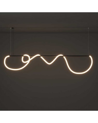 Lámpara de techo de 160+300cm LED 60W de aluminio y silicona IP40 RGB-W driver Tuya