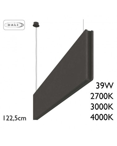 Lámpara de techo de 122,5cm LED 39W de aluminio y PET reciclado varios acabados IP40 driver Dali