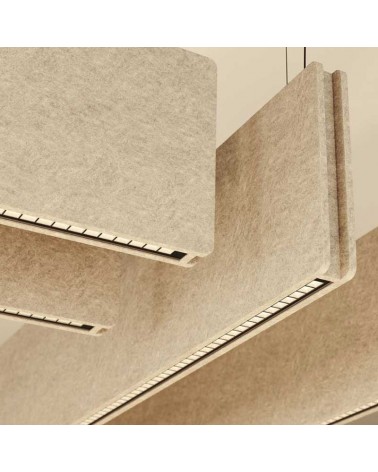 Lámpara de techo de 122,5cm LED 39W de aluminio y PET reciclado varios acabados IP40 driver Dali