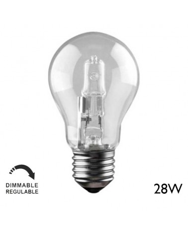 ECO 28W E27 standard halogen bulb, clear, low consumption and dimmable