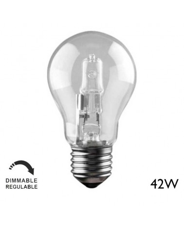 ECO 42W E27 standard halogen bulb, clear, low consumption and dimmable