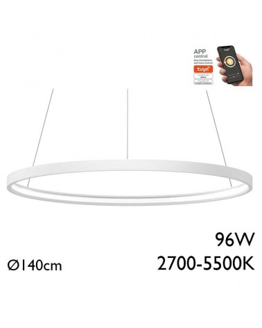 Ceiling lamp LED 96W 140cm aluminum Adjustable 2700K-5500K Tuya driver