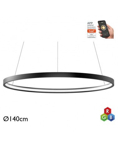 Ceiling lamp LED 96W 140cm aluminum RGB-W Tuya driver