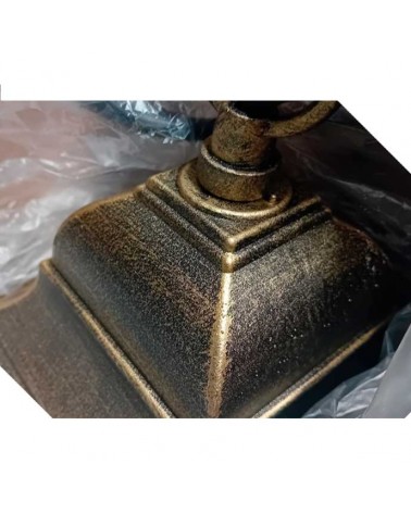 Lámpara colgante clásica oro envejecido IP43 aluminio y cristal