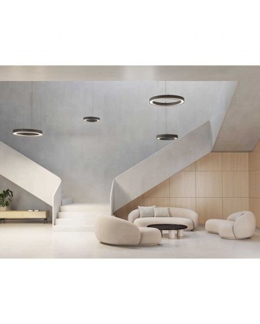 Ceiling lamp LED 78W 64cm aluminum black finish Dali driver