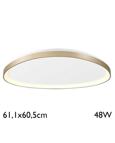 LED ceiling light 61.1x60.5cm gold finish 48W warm light 3000K