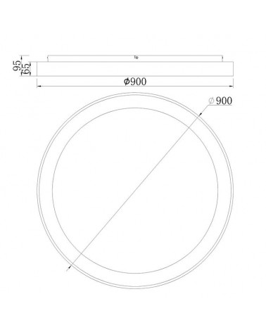 LED ceiling light 90cm diameter 78W warm light 3000K