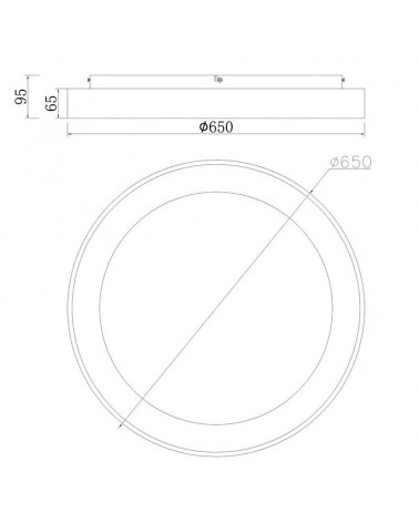 LED ceiling light 65cm diameter 48W warm light 3000K
