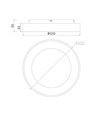 Plafón LED de 45cm de diámetro 30W luz cálida 3000K