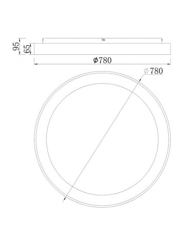 Plafón LED de 78cm de diámetro acabado madera 58W luz cálida 3000K