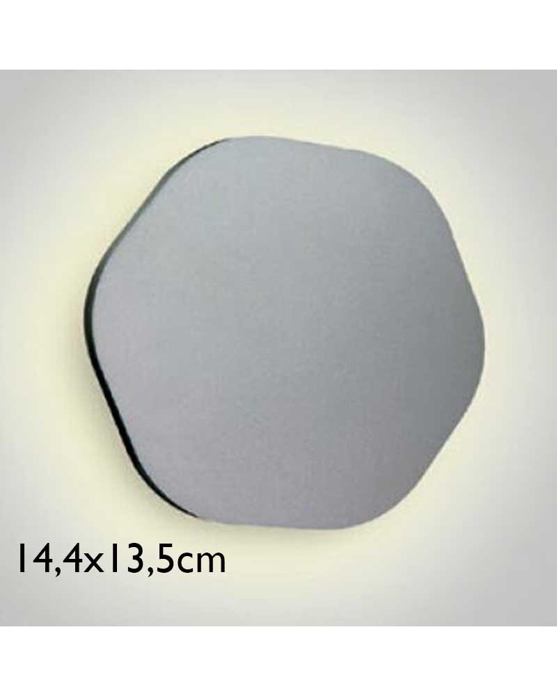 Aplique pared 14,5cm redondo plateado LED 6W 3000K