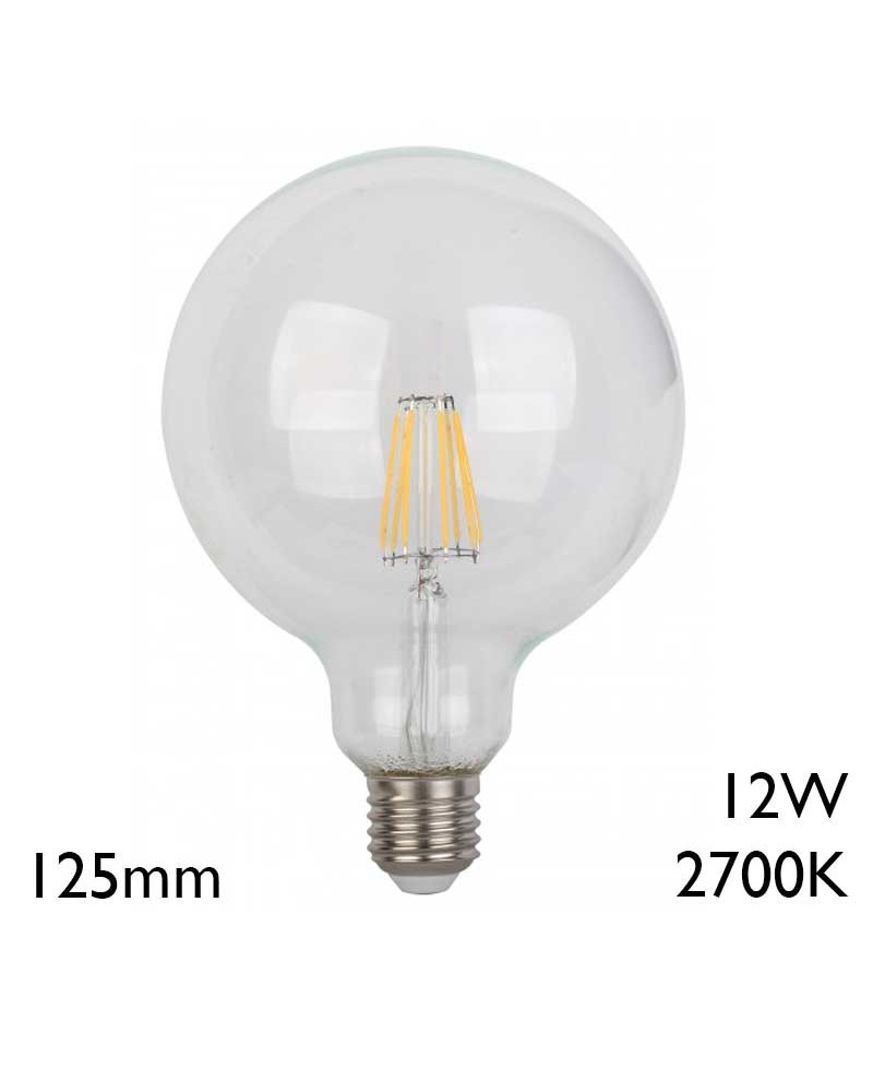 Bombilla Globo 125mm LED E27 12W 2700K
