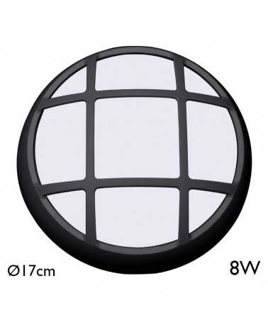 Outdoor round wall light and ceiling light 17cm LED 8W IP54 120º for wall or ceiling