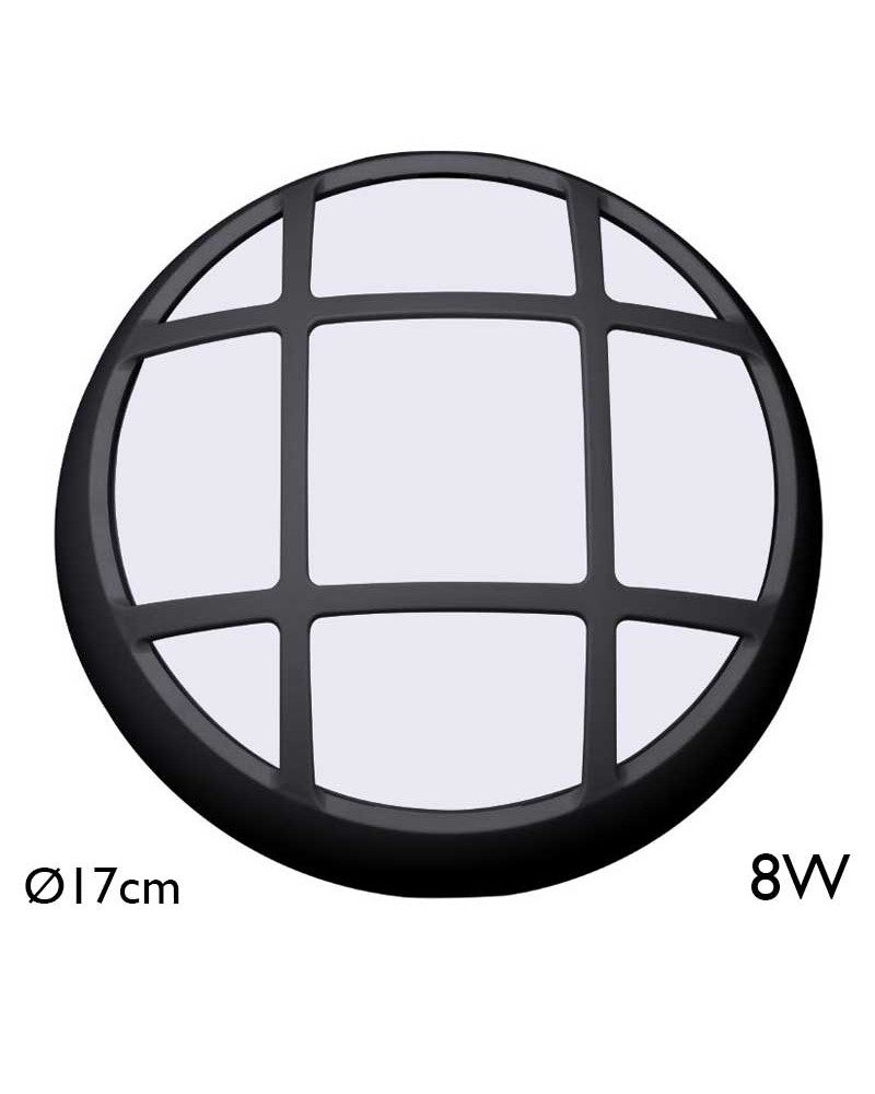 Outdoor round wall light and ceiling light 17cm LED 8W IP54 120º for wall or ceiling