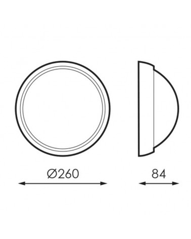 Aplique y plafón de exteriores 26cm redondo LED 15W IP54 120º para pared o techo