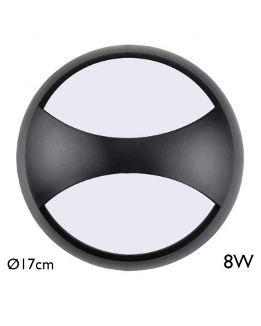 Outdoor round wall light and ceiling light 17cm LED 8W IP54 120º for wall or ceiling