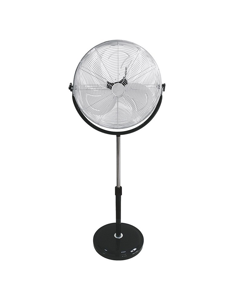 Ventilador de pie negro y cromado 120W aspas 50cm altura regulable 118-148cm